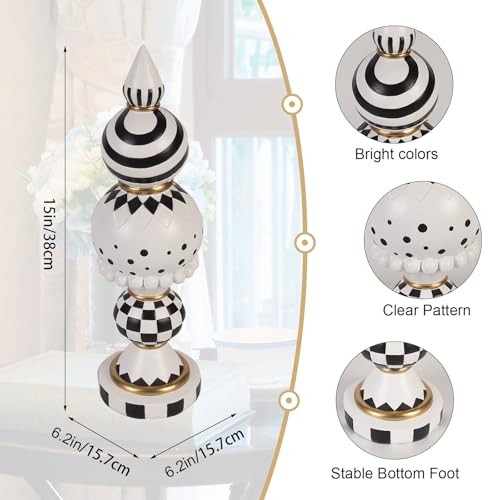Black and White Checkered Snowman Christmas Decorations Indoor W584