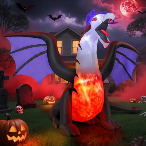 8FT Inflatable Pteranodon Dragon Decoration with LED Lights for Yard Halloween F426