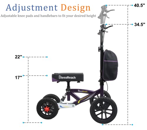 All Terrain Foldable Knee Scooter Walker with Disc Brake M414