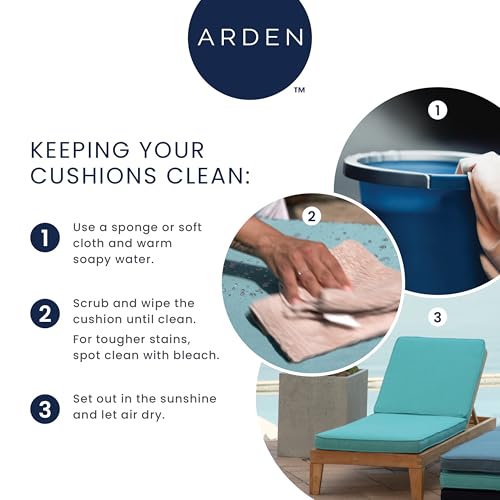 ARDEN Outdoor Dining Chair Cushion 20 x 20 in Weather-Proof Fade Resistant Sapphire Blue J523