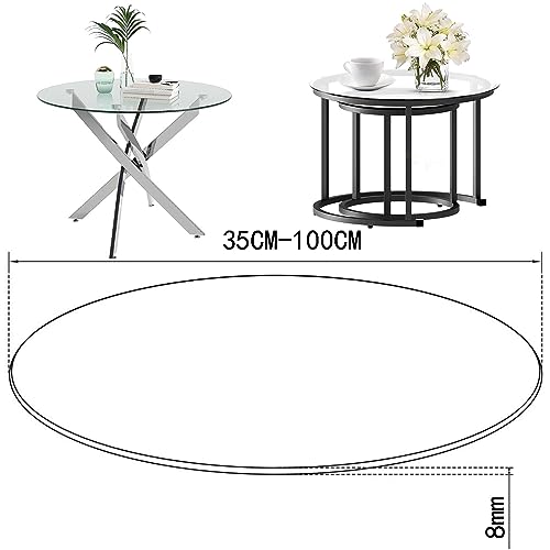 SAGIDAR Round Tempered Glass Table Top Clear D401