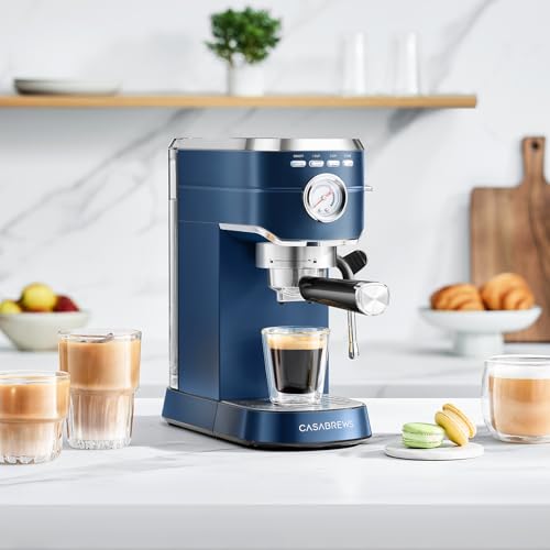 CASABREWS CM5418 Espresso Machine 20 Bar, Compact Espresso Maker with Milk Frother, Stainless Steel, Silver K680