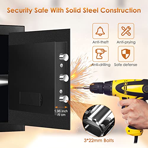 Fireproof Waterproof Home Safe Box with Digital Lock and Removable Shelf T38568