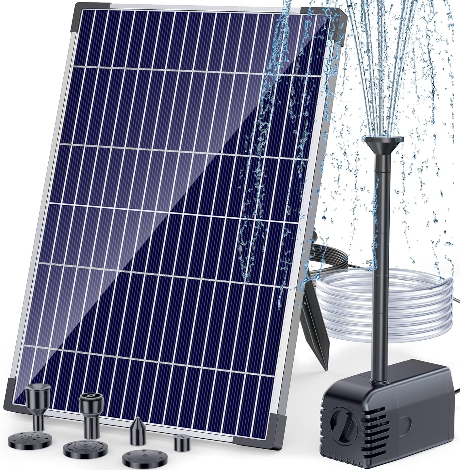 Antfraer Solar Water Pump Outdoor, 12 Watt Solar Fountain Pump Kit, 160GPH+ Submersible Solar Water Fountain Flow Adjustable with PVC Tubing for Pond Garden Waterfall Bird Bath Hydroponics