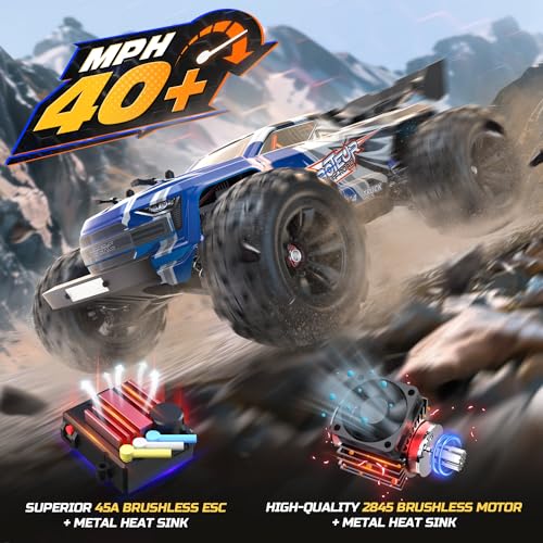DEERC Fast Brushless RC Car for Adults, 1:16 4x4 Monster Truck U2411