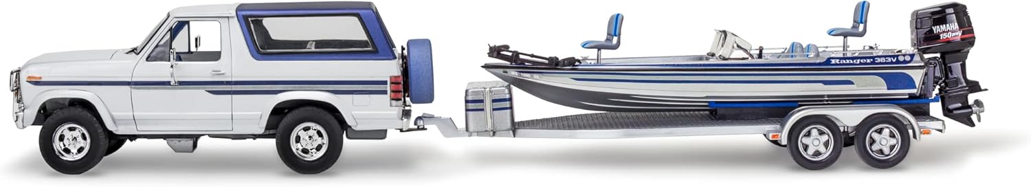 Revell 17242 '80 Ford Bronco w/Bass Boat & Trailer 1:24 Scale Model Kit G816236