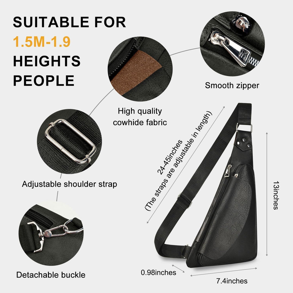 Men's Leather Anti-Theft Crossbody Sling Bag J5827