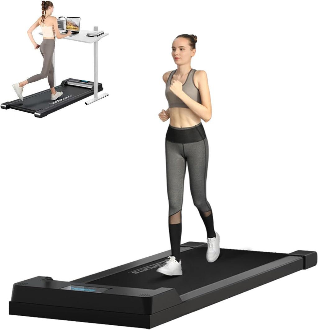 2 in 1 Portable Home Walking Pad, 2.5HP Office Under Desk Treadmill, Remote Control Walking Pad Treadmill Max Speed 3.8 MPH, Max Weight 300 lbs, Compact Treadmill with LED Display