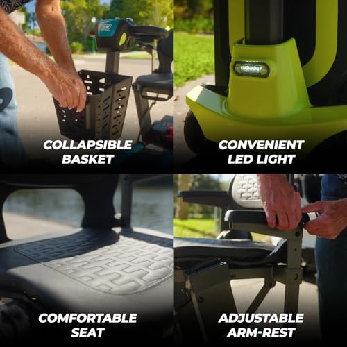 Mojo Auto-Folding Mobility Scooter for Adults with Remote Control, Lightweight, 300lb Capacity Z71000