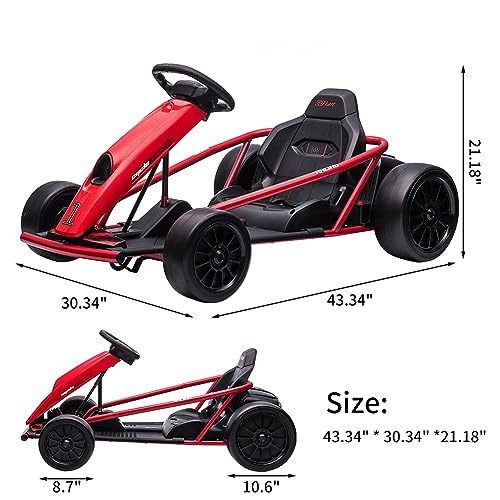 Kids Go Kart 24V Battery 300W Dual Motors Drifting Car with Music and Horn X10432