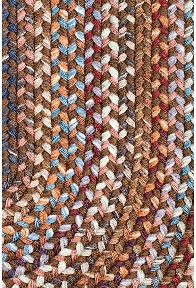 Tribeca Soft Wool Braided Rug Walnut Brown 20" x 30" Oval U70225