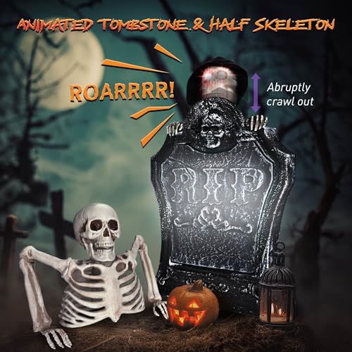 AW Halloween Prop Zombie Groundbreaker with Sound & LED Eyes Z407