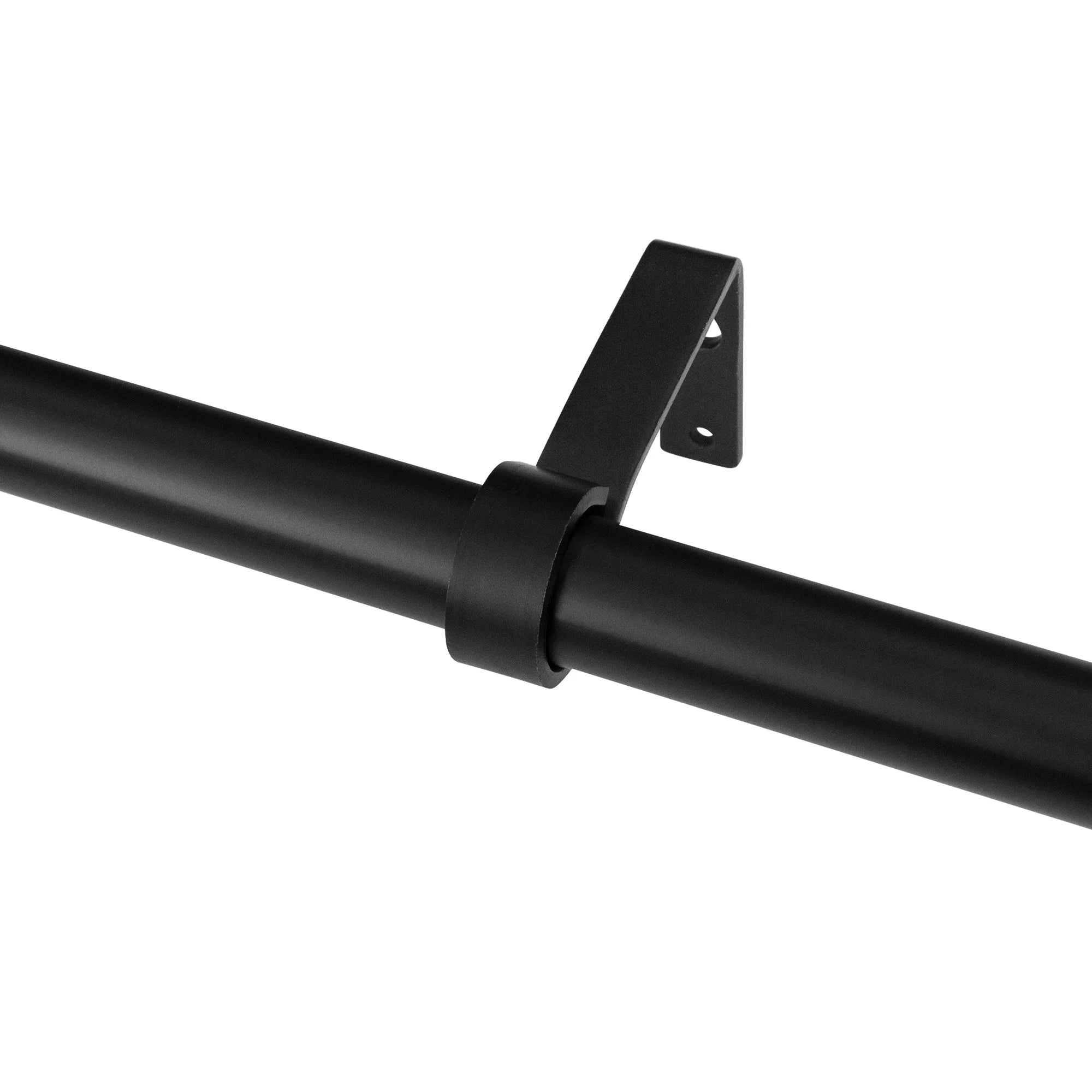 66"-120" 7/8" dia. Drapery Single Curtain Rod Set with Rattan Tulip, Matte Black S504