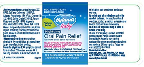 Hyland's Baby Daytime Soothing Tablets with Chamomilla, 125 Count X50294