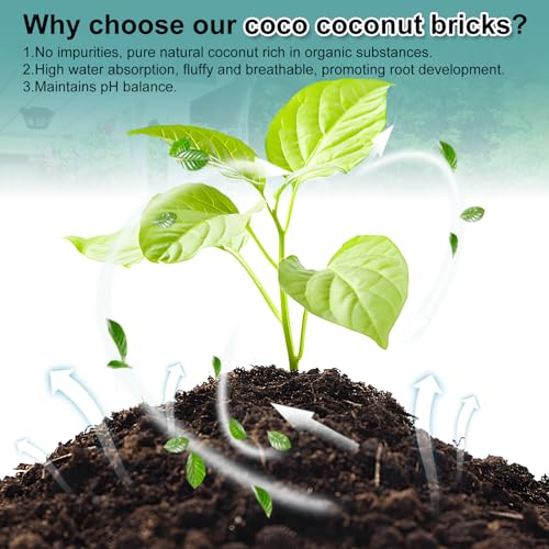 Coco Coir Bricks for Plants, Natural Organic Compressed Fiber, 4 Pack N9981