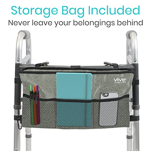 Vive Mobility Folding Walker for Seniors with Wheels and Bag R4434