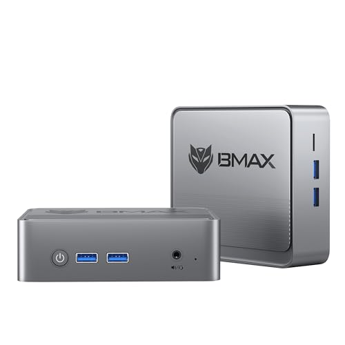 Bmax B1 Pro Mini PC, Fanless Intel N4000(up to 2.6GHz), 8GB LPDDR4 RAM/128GB eMMC, Mini Desktop Computer WiFi5 HDMI/VGA Port 4K HD 2.4GHz/5GHz Dual WiFi BT4.2 Micro Pc Mini Computer