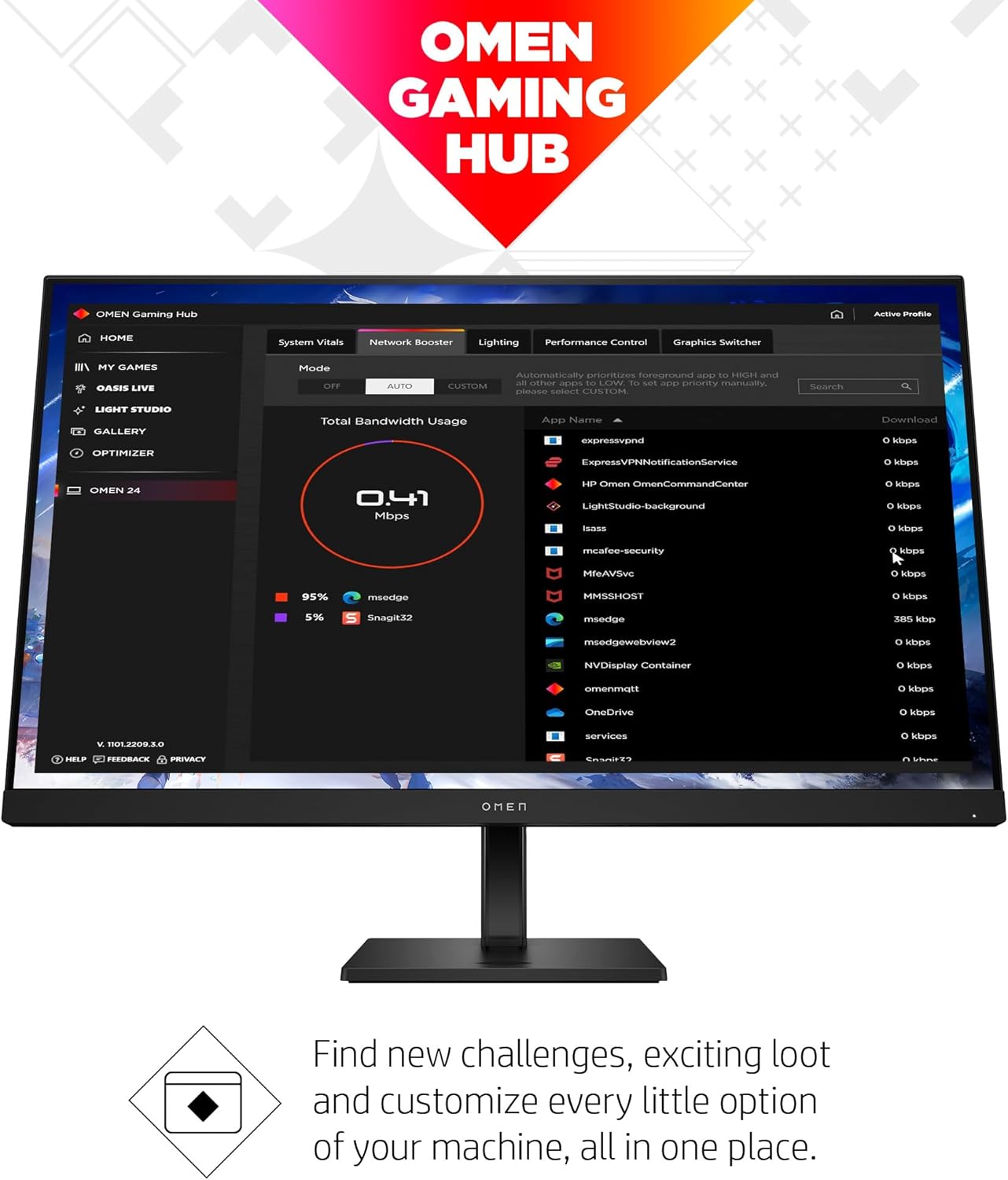 HP OMEN 32q QHD 165Hz Gaming Monitor, IPS Panel, AMD FreeSync Premium O34458