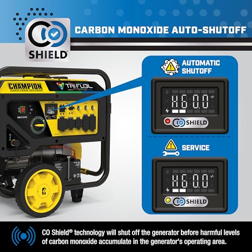 Champion Power Equipment 5000-Watt Tri Fuel Portable Generator with CO Shield J398