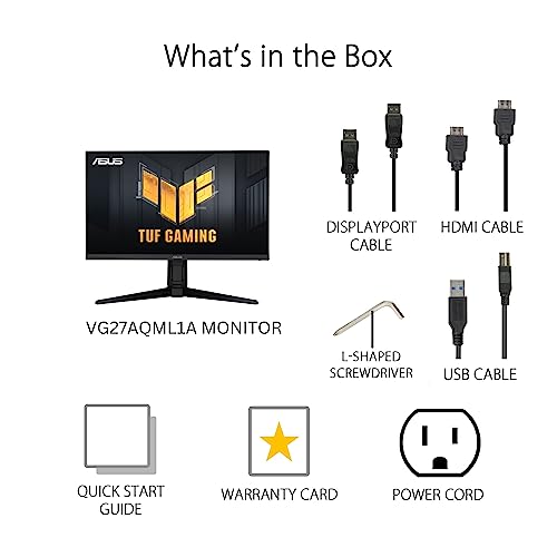ASUS TUF Gaming 27" 2K HDR Monitor (VG27AQ) - QHD 165Hz 1ms G-SYNC Compatible D14623