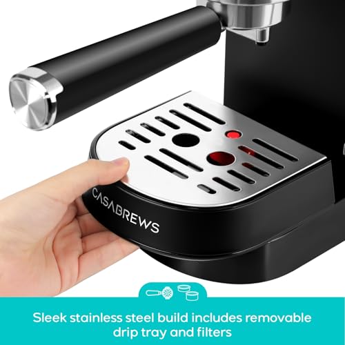 CASABREWS CM5418 Espresso Machine 20 Bar, Compact Espresso Maker with Milk Frother, Stainless Steel, Silver K680