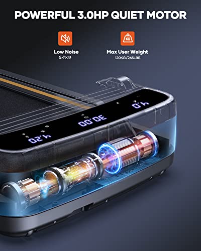 3.0HP Foldable 2 in 1 Treadmill with LED Touch Screens for Home W818772
