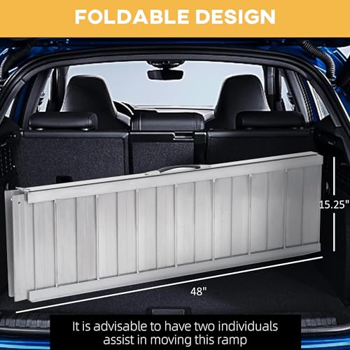 HOMCOM 6FT Foldable Aluminum Wheelchair Ramp, 600lbs Capacity M1387