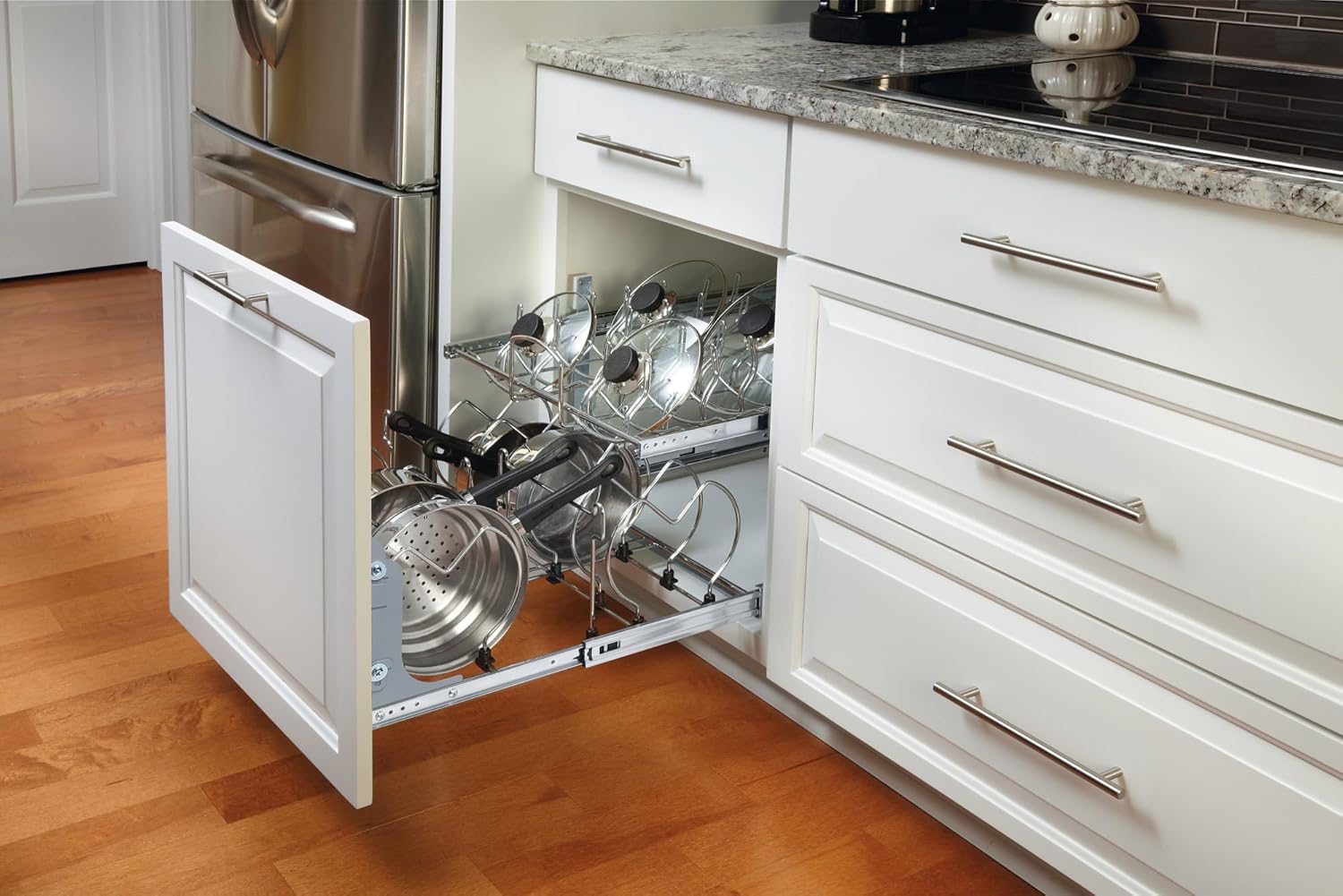 Rev-A-Shelf Two-Tier Steel Wire Pullout Cookware Organizer S9091