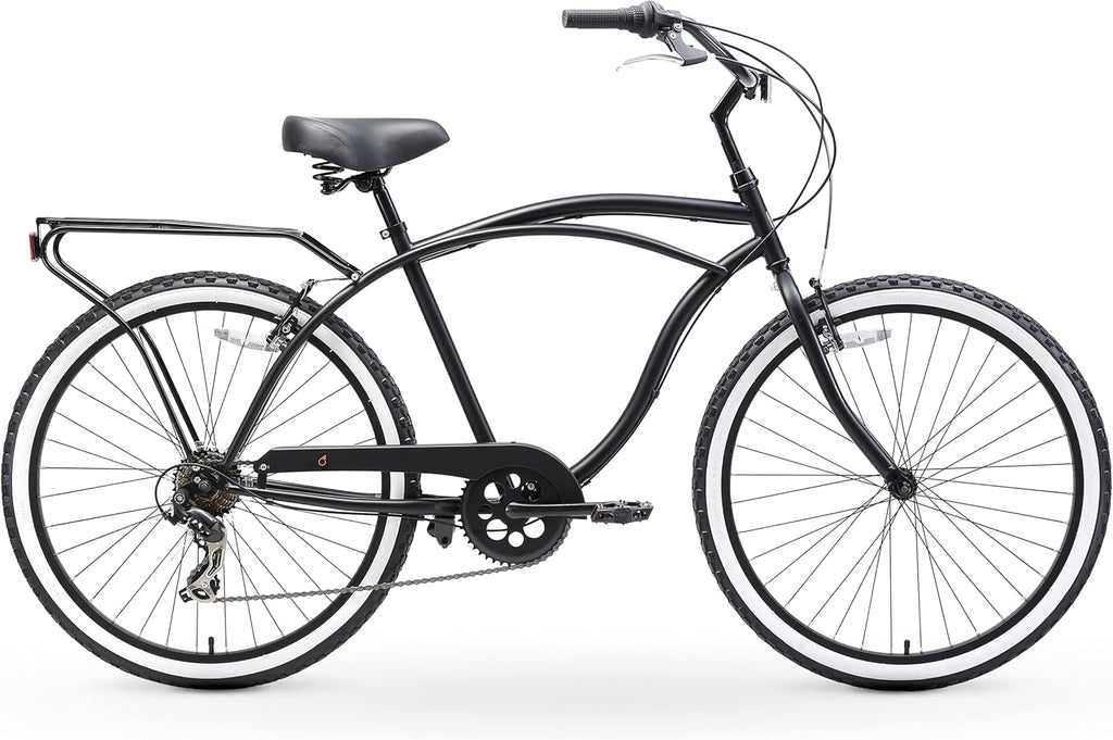 sixthreezero Around The Block 26" 7-Speed Beach Cruiser Bike with Rear Rack O874