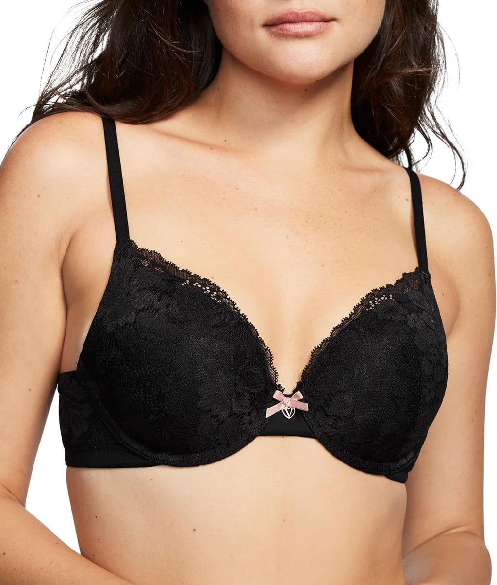 Victoria's Secret Perfect Shape Push Up Bra, Full Coverage, Lace, Padded, Bras for Women, Body by Victoria Collection, Black (36C)