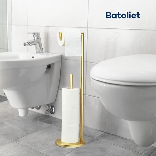 Bathroom Toilet Paper Holder Stand with Storage Y372607