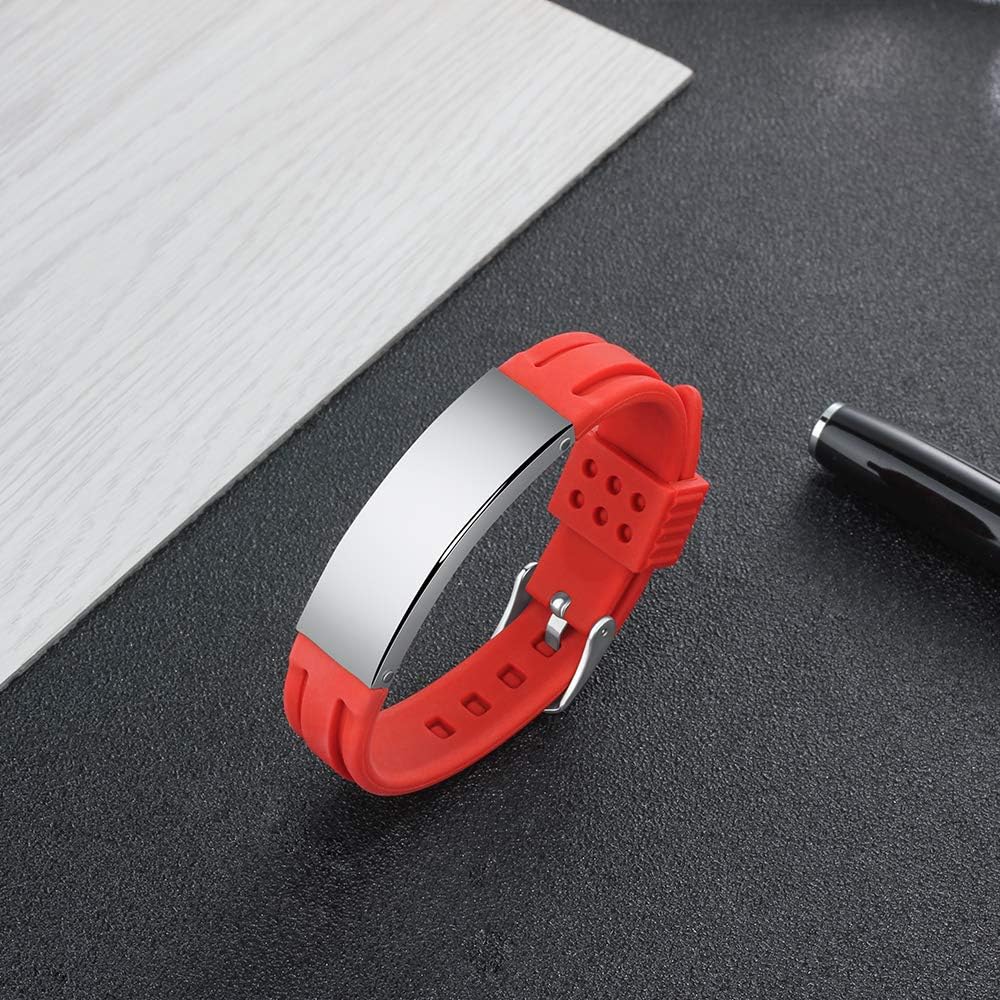 Waterproof Silicone Medical Alert Bracelet for Men Women P28402