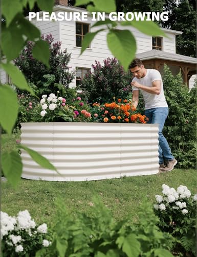 4x2x2Ft Oval Galvanized Steel Raised Garden Bed - Outdoor Metal Planter Box for Vegetables, Flowers, Herbs L43315