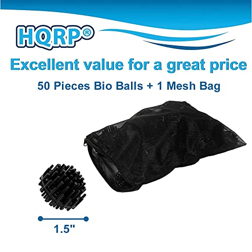 HQRP 50 pcs Bio Balls Filter Media 1.5 Inch for Aquarium Pond N17145