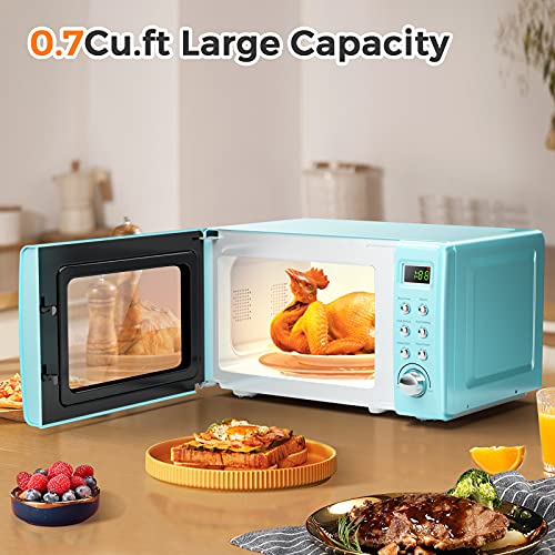 0.7 Cu.ft Compact Microwave Oven with Digital Timing, Child Lock & Glass Turntable Z48712