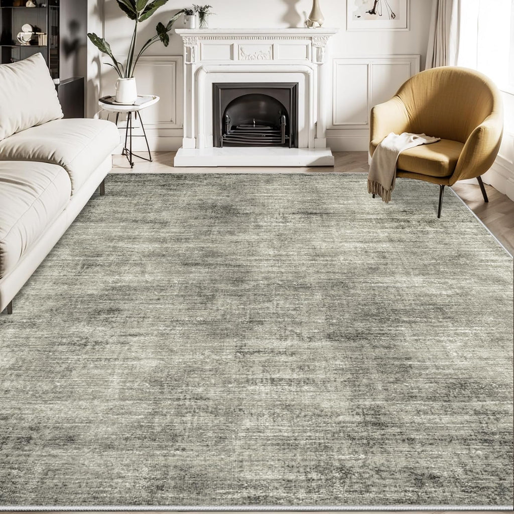 Area Rugs 9x12 for Living Room: Washable Rug 9x12 Large Soft Abstract Rug Indoor Carpet Non Slip Area Rug for Bedroom Dining Room Under Table Home Office Farmhouse(9 x 12, Grey)