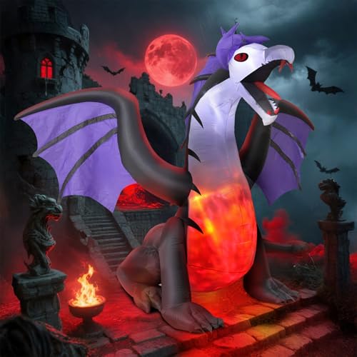 8FT Inflatable Pteranodon Dragon Decoration with LED Lights for Yard Halloween F426