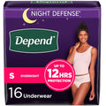 Depend Night Defense Adult Incontinence & Postpartum Bladder Leak Underwear for Women, Disposable, Overnight, Small, Blush, 26 Count, Packaging May Vary