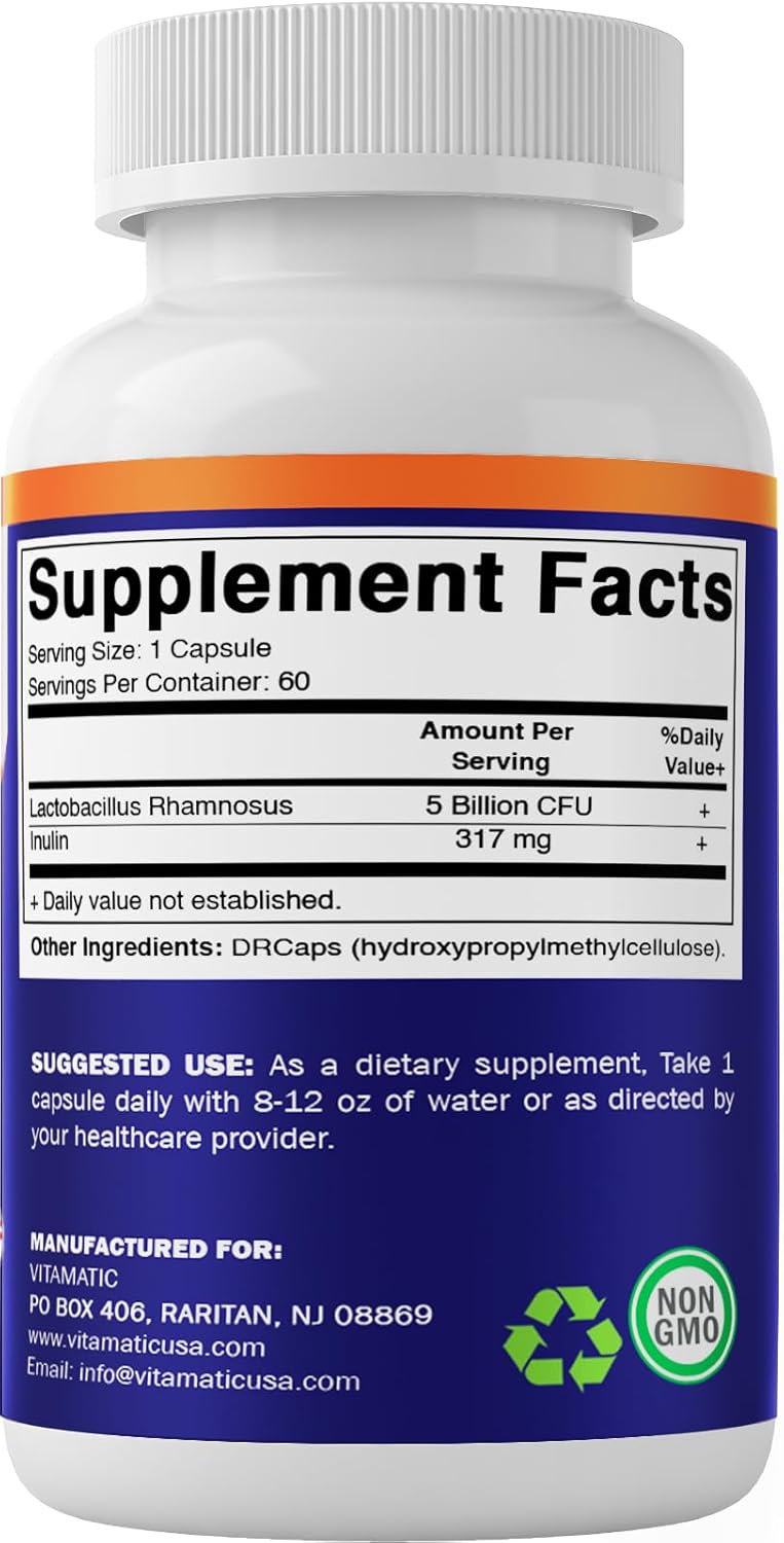 Vitamatic Lactobacillus Rhamnosus 5 Billion DR Capsules, 60 Count E4925