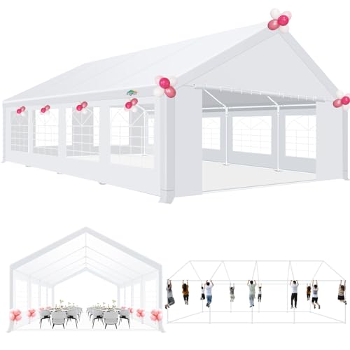 COBIZI 20x40 Party Tent Heavy Duty with Removable Sidewall, White S4012