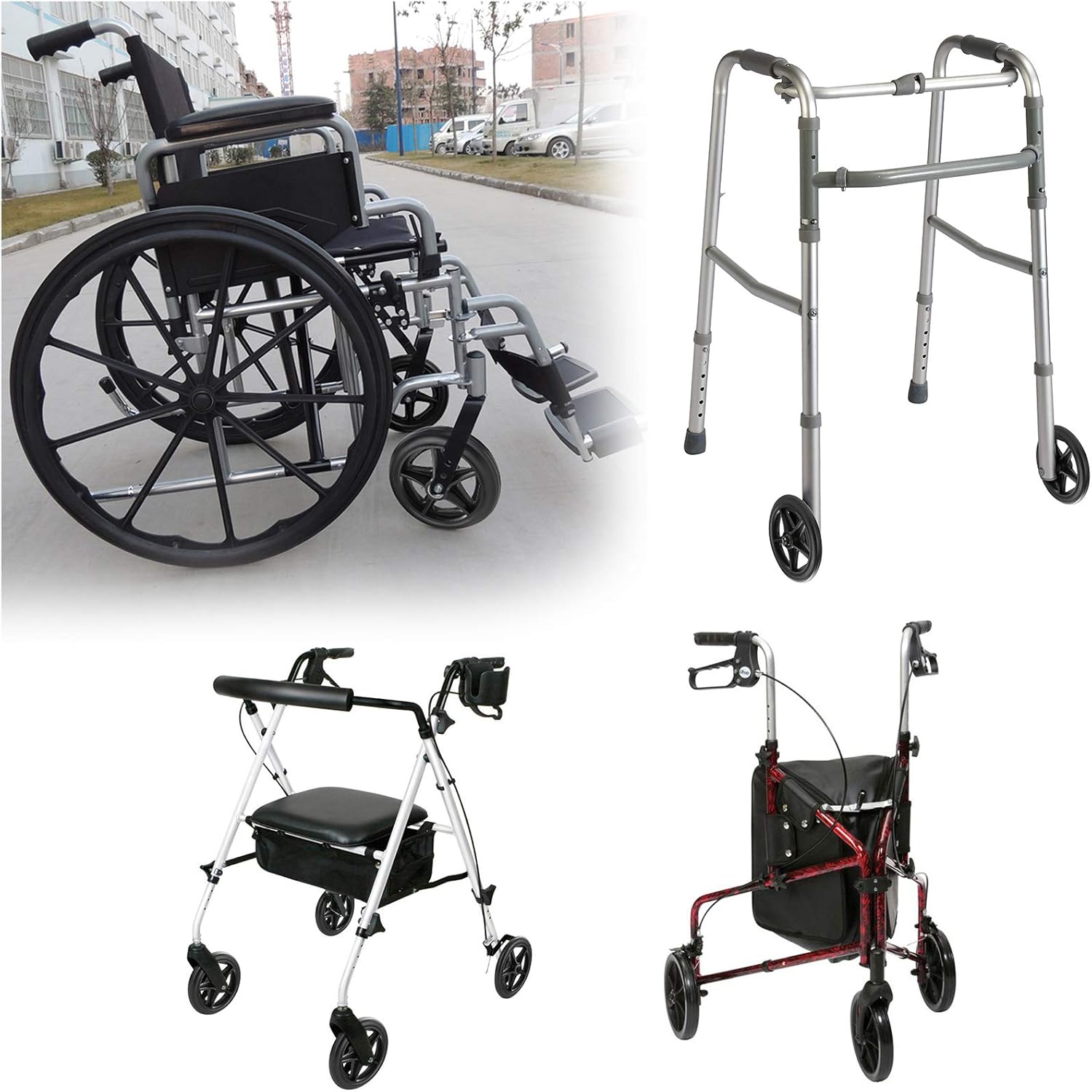 OwnMy 6 Inch Rubber Wheelchair Front Wheels Replacement Casters, Black G989
