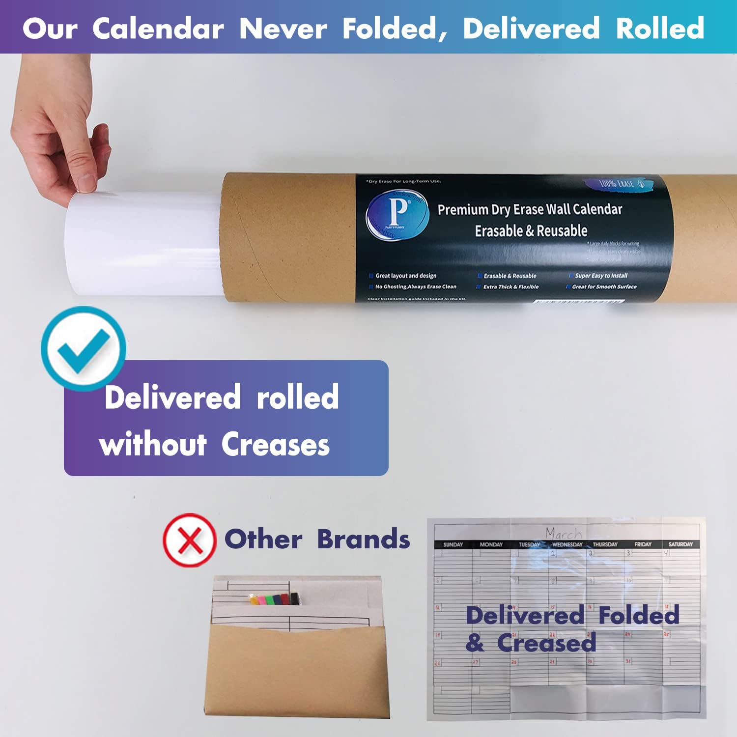 Dry Erase Two Month Laminated Wall Calendar 38" x 50" D611350