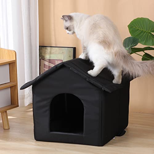 Outdoor Cat House Waterproof Shelter for Cats and Dogs, Brown W706