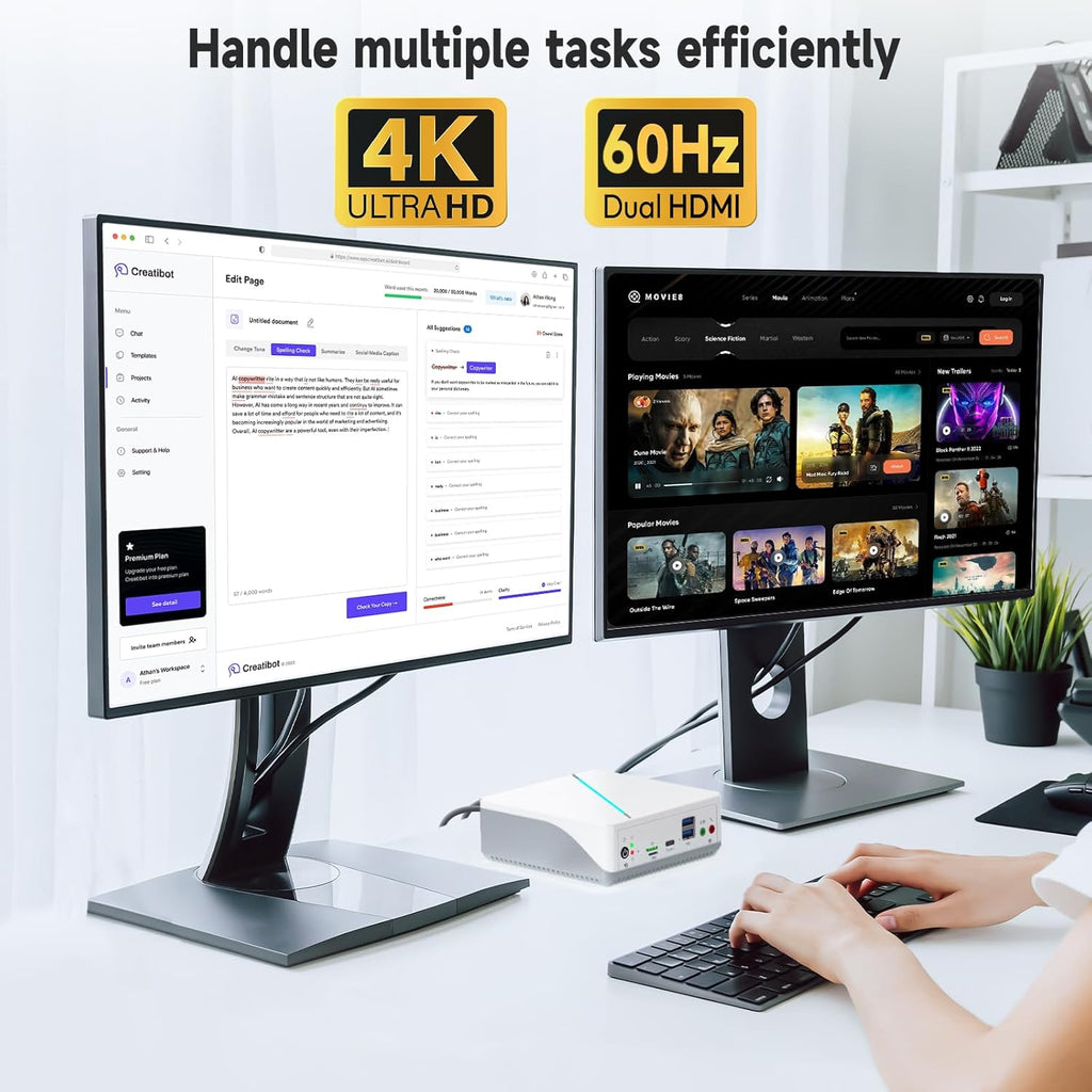 Mini PC Intel 12th Gen N100 16GB DDR5 500GB SSD 4K Dual HDMI WiFi 6 C14320