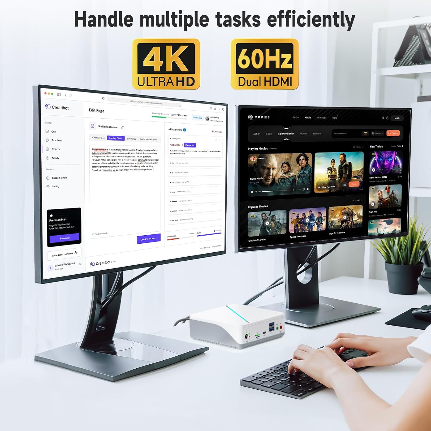 Mini PC Intel 12th Gen N100 16GB DDR5 500GB SSD 4K Dual HDMI WiFi 6 C14320