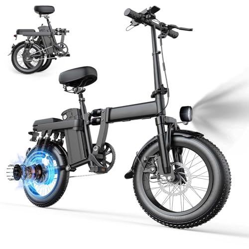 Ronson Electric Bike for Adults, 750W+ Motor Ebike with 48V20AH/25AH Recyclable Battery, Foldable Electric Bike 80+ Miles Range & 30MPH Max Speed,16"×3" Fat Tire E Bike and Passed UL&GCC