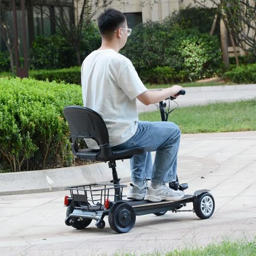 4 Wheel Lightweight Travel Mobility Scooter for Adults Seniors, Foldable, 280lbs Capacity J883563