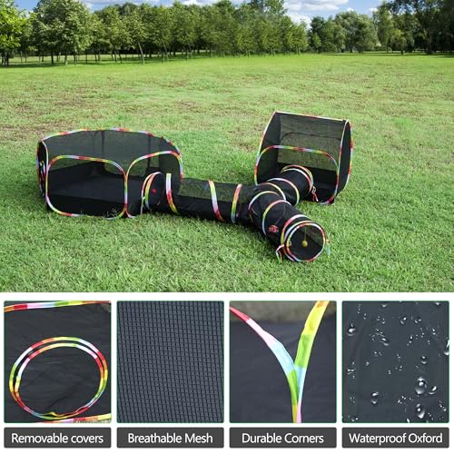 Outdoor Cat Enclosure with Storage Bag, Cat Tunnel Playground for Small Animals D823