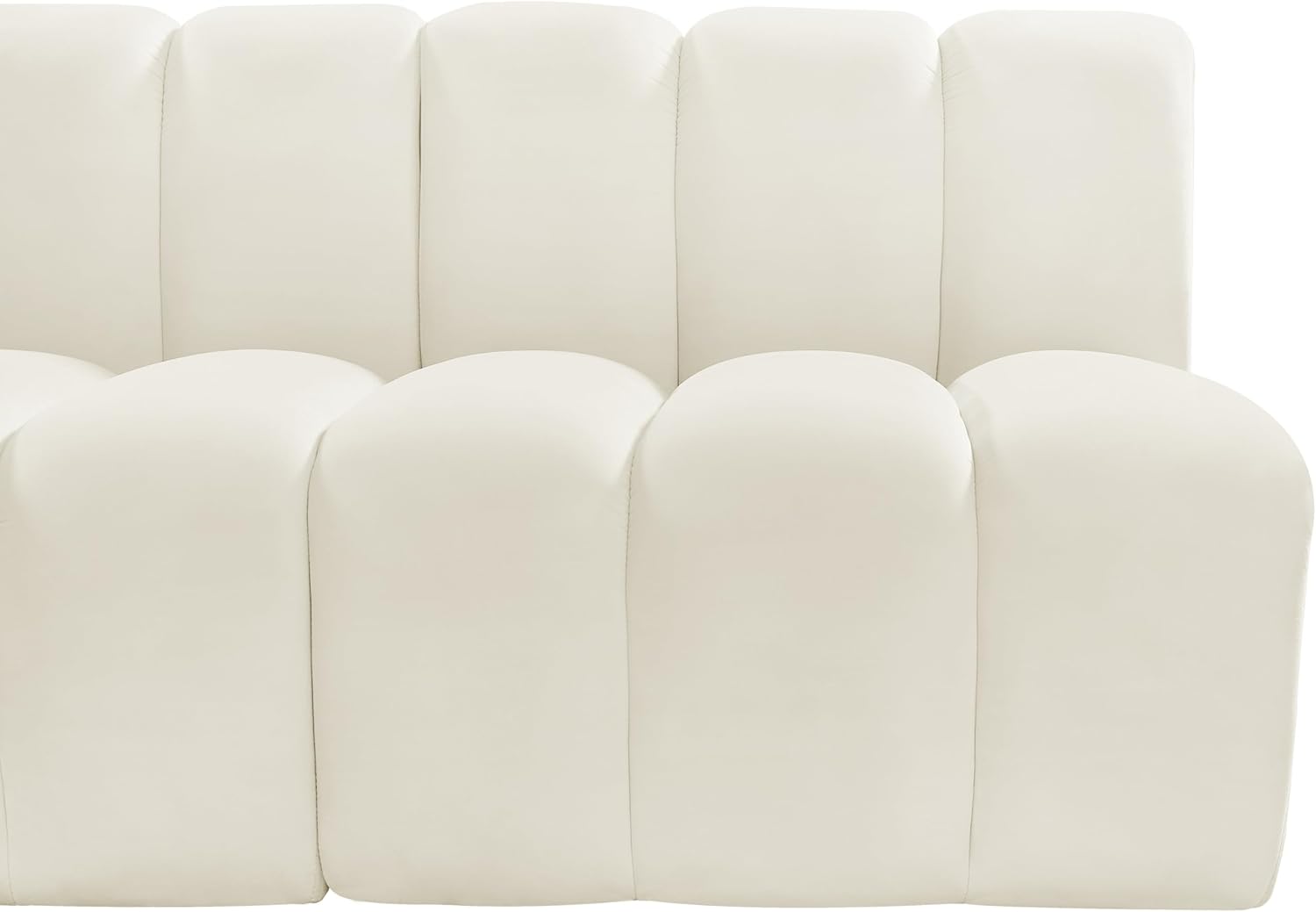 Meridian Furniture Arc Modern Velvet Modular Sofa, Cream R2997