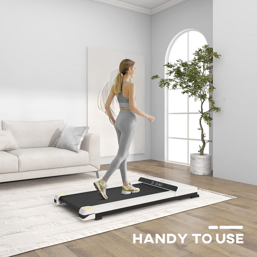 Soozier Under Desk Treadmill Portable Walking Pad with LED Display, White V763752